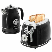 MegaChef 1.8 Quart Electric Tea Kettle and 2 Slice Toaster Combo in Black - $2,765.57 MXN