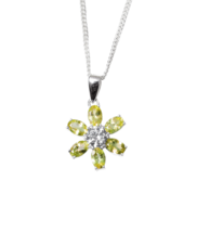 Citrine Necklace Natural Citrine Pendant Necklace Citrine Flower Pendant - £29.09 GBP+