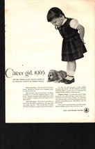 Vintage 1951 BELL TELEPHONE SYSTEM girl 1965 Phone Ephemera 50&#39;s Print A... - $22.24