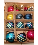 Vintage Christmas Glass Tree Ornaments in Original Box Assorted plus extras - £6.33 GBP