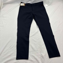 NWT Plaid &amp; Plain Mens Dress Pants Navy Blue Skinny Fit Seamed Pockets 3... - $25.74