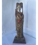 ESTATE SALE VINTAGE STATUE OF A WOMEN MAID PLAYING A LUTE 20 INCHS TALL - $126.99 CAD