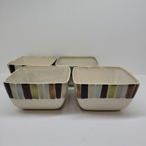 TABLETOPS Lifestyles JENTRY  Set Of 4 Multicolored 5 3/8&quot; Square Cereal Bowls - £22.80 GBP