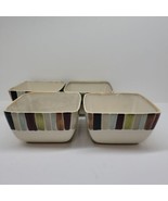 TABLETOPS Lifestyles JENTRY  Set Of 4 Multicolored 5 3/8&quot; Square Cereal ... - £22.82 GBP