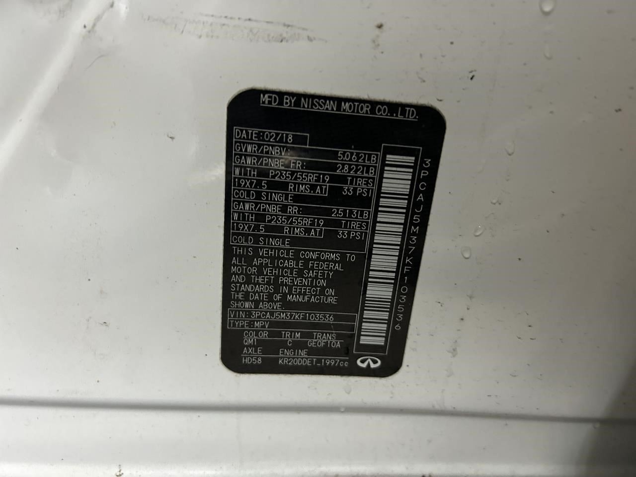 Camera/Projector Camera Rear Liftgate Mounted Fits 19-24 INFINITI QX50 104774520 Item image 2