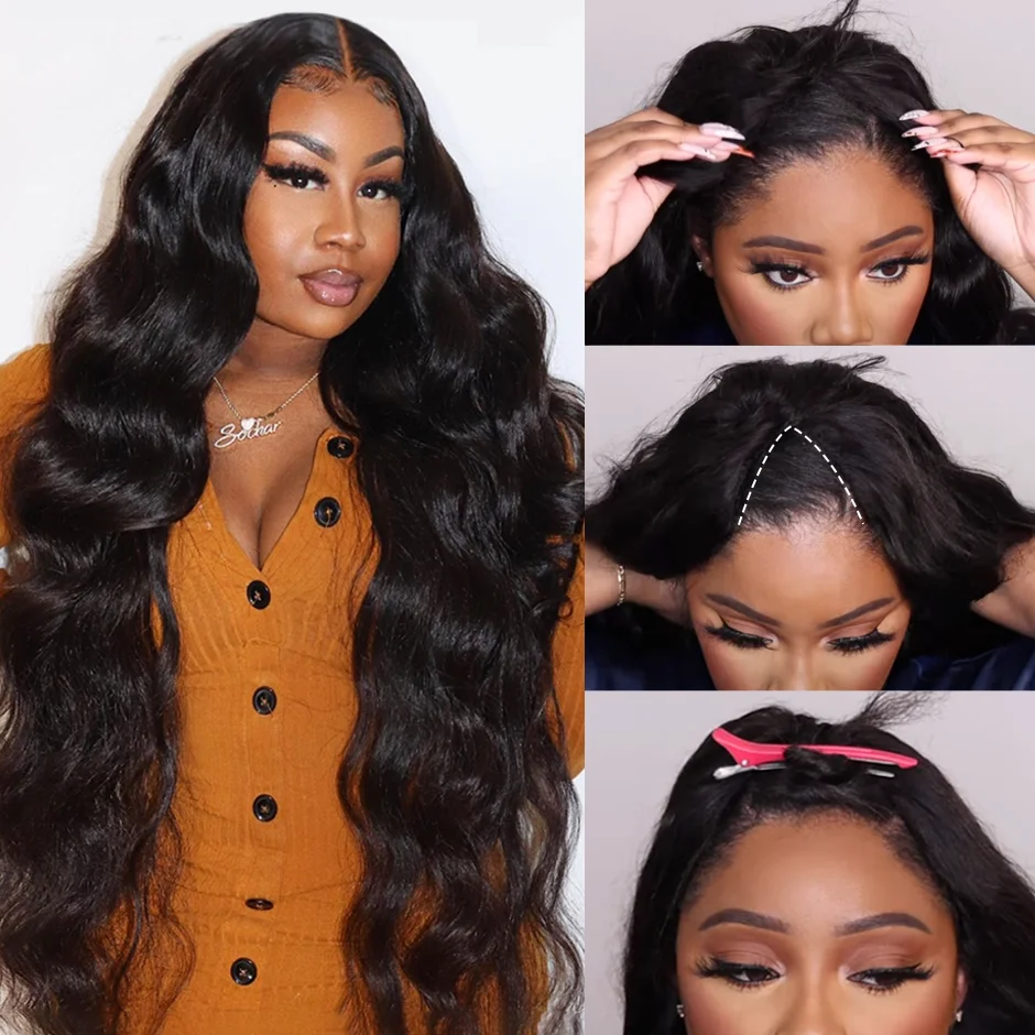 V Part Wig Human Hair No Leave Out Brazilian Body Wave Human Hair Wigs for Wom - £80.23 GBP+