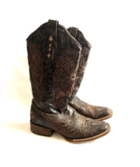 Corral Western Boots Women Size 8.5 Brown Distressed Leather Contrast St... - $1,692.88 MXN