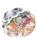 Fitz &amp; Floyd English Garden Bunnies Rabbit 9.5&quot; Serving Platter Tray Wal... - £19.97 GBP
