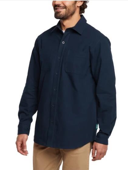 Woolrich Mens Shirt Blue Chamois Cotton Long Sleeves Chest Pockets Button-Up Item image 3