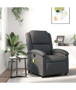  Massage Recliner Chair Grey Real leather, metal, plywood Medium - $10,219.45 MXN