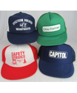 vintage trucker hats X4  safety tools snapback cap mesh foam farmer - $54.69 CAD