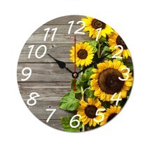 Mondxflaur Sunflower Wall Clock Non-Ticking Sweep Movement for Living Room - £15.97 GBP+