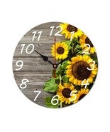 Mondxflaur Sunflower Wall Clock Non-Ticking Sweep Movement for Living Room - $27.42 CAD+