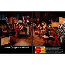 1970 Mastercard Master Charge Santa&#39;s Workshop Christmas 2 Page Vintage Print Ad - £8.48 GBP