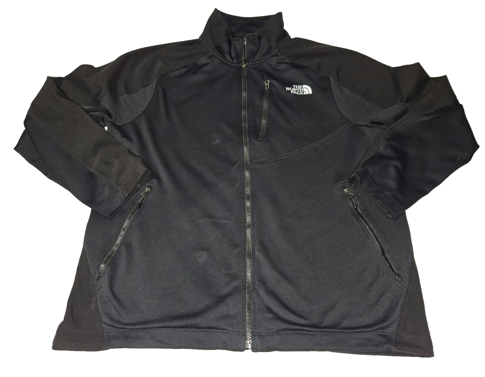 North Face Men's XL jacket Full Zip Softshell Jacket Black Color cold weather - $17.42