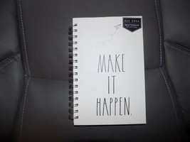 Rae Dunn &quot;Make It Happen&quot; Spiral  Journal Hardback White 160 Lined Pages NEW - £17.22 GBP