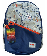 Trailmaker Dogs Printed Backpack - Adjustable Padded Straps,  Blue/Red 1... - $27.14 CAD