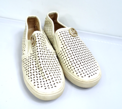 Michael Kors Olivia Optic White Leather Slip-on Shoes Women sz 7 - £18.66 GBP