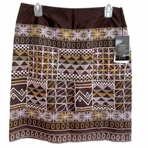 Etcetera Brown multicolor embroidered 100% silk skirt - £44.18 GBP