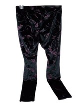 HUE Womens Velvet Floral Leggings Size S Color Black Multi - $40.20
