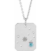 Sterling Silver Scorpio Zodiac Constellation Zircon and Diamond Necklace - £158.70 GBP