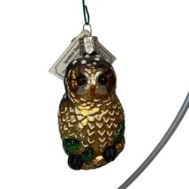 Old World Christmas Owl Ornament Blown Glass W Tag Spotted Owl - $13.86