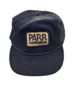 Parr Lumber Blue Corduroy Patch Roped Strap back Otto Cap OSFA - $15.06