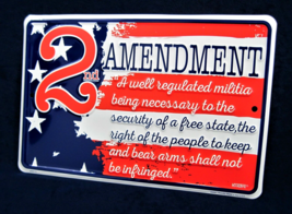 AMERICA&#39;S 2ND AMENDMENT -*US MADE* Embossed Sign - Man Cave Garage Bar P... - $15.75