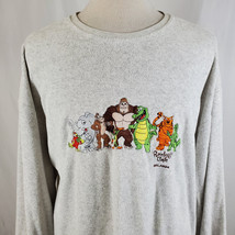 Rainforest Cafe Animals Sweatshirt Adult XXL Gray Fleece Long Sleeve Emb... - $24.99