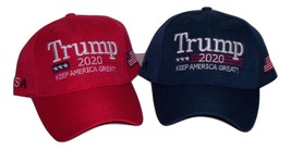Trump 2020 &quot;Keep America Great&quot; Baseball Cap Hat Blue or Red New! - £7.95 GBP