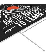Inspirational Lawn Sign &quot;Adventures Are The Best Way To Learn&quot; - White G... - £38.36 GBP