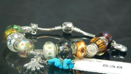 Turquoise-Gemstone-Energy-Bracelet &amp;Charms-European Style -538 - £9.29 GBP