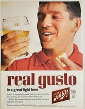 1962 Print Ad Schlitz Beer Man Eats Boiled Egg &amp; Drinks Glass of Beer - £12.85 GBP