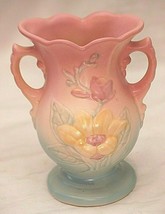 Hull Art Pottery Vase Art Deco Wild Flowers Doubled Handle Vintage 1940s a - £27.24 GBP