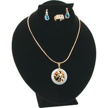 Black Velvet Necklace Earring Ring Combo Bust Jewelry Display 3 1/2&quot; - £19.59 GBP