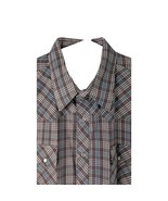 Wrangler Wrancher Shirt Mens 2XL Brown Pearl Snap XXL Plaid Long Sleeve ... - $27.72