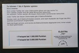 Electra Pinball Machine Score Instructions Cards GERMAN Text 1982 Vintage - £13.75 GBP