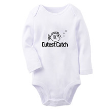 Cutest Catch Novelty Baby Bodysuits Newborn Romper Infant Jumpsuit Long Outfits - £8.40 GBP