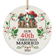 Our 40th Years Christmas Married Ornament Gift 40 Anniversary With Turtle Couple - £11.82 GBP