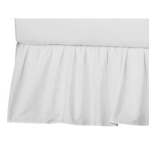 American Baby Company 100% Natural Cotton Percale Standard Crib Skirt ~ (WHITE) - £14.30 GBP