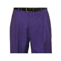 Mens Apollo  King  Banded Collarless suit Chinese Mandarin Wide leg AG95 Purple image 10