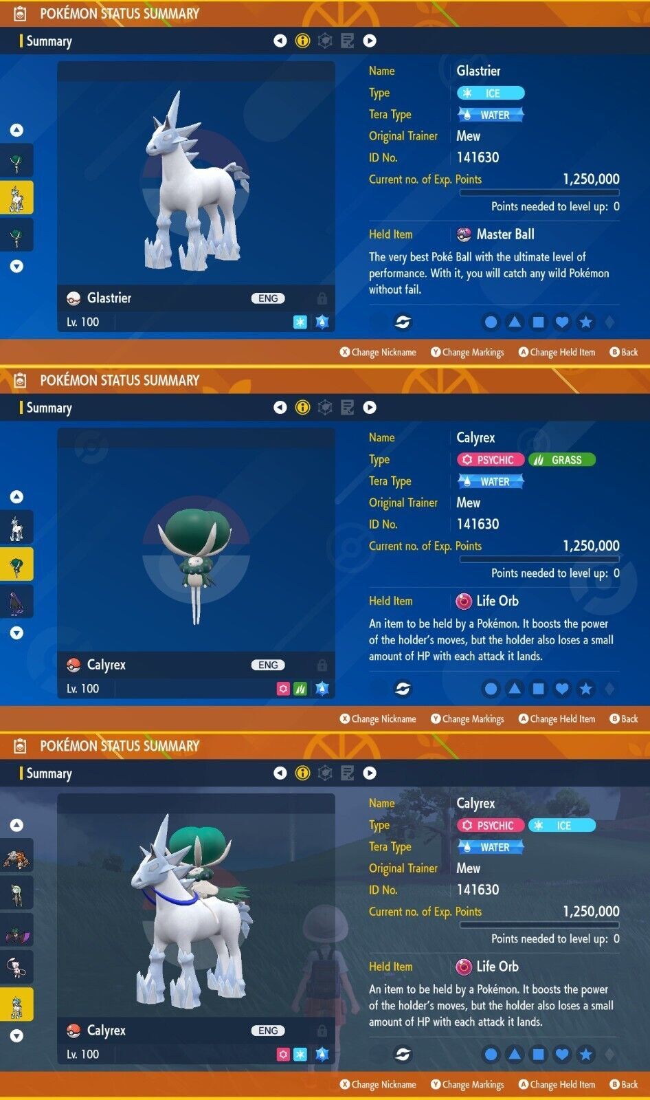 Glastrier & Calyrex Duo 6IV EV Trained "*Ice Rider Build" Pokémon Scarlet/Violet