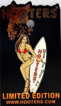 Hooters Bikini Calendar Girl Sherry San Diego Ca California White Surfboard Pin - £10.20 GBP