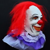 Pennywise Clown Mask Scary Halloween Killer Clown Mask with Hair mens Co... - £17.97 GBP