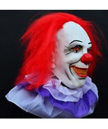 Pennywise Clown Mask Scary Halloween Killer Clown Mask with Hair mens Co... - $31.54 CAD