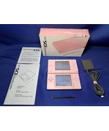 Nintendo DS Lite Noble Pink w/ Box &amp; Manuals &amp; Charger Tested Works - $140.24