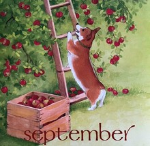 Corgi Apple Tree September Dog Days Poster Calendar 14 x 11&quot; Art Leigh D... - $549.96 MXN