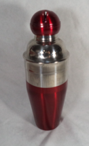 Ruby Red SilverMetal Chrome Vintage Cocktail Shaker Christmas Jingle Bel... - $16.78