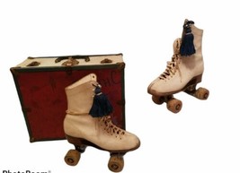 Vintage women Chicago roller skates ware bros. wooden wheels size 7 with... - £77.43 GBP