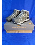 Keen FLINT II MID WP Women&#39;s 5 Magnet Grey Brown Steel Toe Boots 1025242... - $88.81